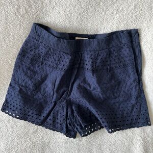 J crew navy blue shorts scallop 00